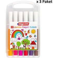 Bigpoint Jumbo Keçeli Kalem 12'li Set (Plastik Kutulu) x 3 Paket