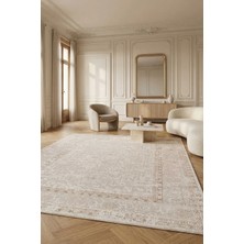 Livset Home Yumuşak Modern Krem Bej Halı Salon Mutfak Antre Yolluk Oturma Odası Çocuk Odası Halısı F933F