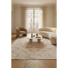 Livset Home Yumuşak Modern Krem Bej Halı Salon Mutfak Antre Yolluk Oturma Odası Çocuk Odası Halısı J458A