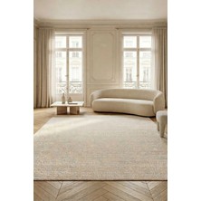 Livset Home Yumuşak Modern Krem Halı Salon Mutfak Antre Yolluk Oturma Odası Çocuk Odası Halısı J458B