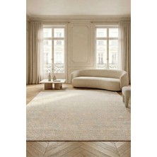 Livset Home Yumuşak Modern Krem Halı Salon Mutfak Antre Yolluk Oturma Odası Çocuk Odası Halısı J458B
