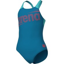 Arena G Bold Swimsuit V Back Mavi Kız Çocuk Yüzücü Mayosu 011755680