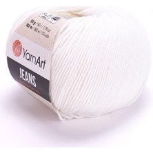 Yarnart Jeans 50GR Pamuk Cotton Amigurumi El Örgü Ipi Ipliği Yünü 01 Krem