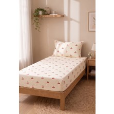 Medaillon Home Çizgili Tek Kişilik Çarşaf Takımı | Pamuklu | 100X200 cm Yatak Uyumlu Lastikli Çarşaf, 1 Adet 50X70 cm Yastık Kılıfı | Şık ve Zarif