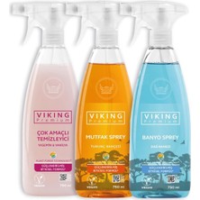 Premium Renkli Paket 3 Adet (Çok Amaçlı Yüzey Temizleyici - Banyo Spreyi - Mutfak Spreyi)