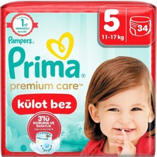 Külot Bebek Bezi Premium Care 5 Numara 34'lü 11-17 kg