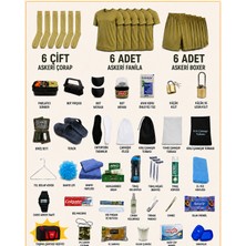 Comutan 6'lı Bedelli Askerlik Paketi Acemi Full Dolu Paket Asker Malzeme Seti