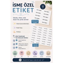 MindPad Studio 141 Adet Beyaz Kişiye Özel Isimli Okul Etiketi, Yüksek Çözünürlüklü, Parlak Yüzey Defter Kitap Kalem Matara Sticker