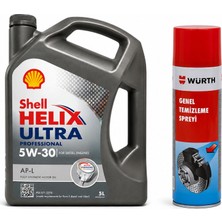 Shell Helix Ultra Pro Apl 5W-30 5 Litre + Würth Balata Spreyi 500 ml