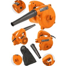 1001 Alman Pro 3000 W Devir Ayarsız Hava Körüğü Yaprak Üfleme Makinesi Bilgisayar Temizleme Turuncu