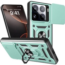 Marsilyan™- Xiaomi Mi 15 Pro Kılıf Pars Lens Yüzüklü Silikon - Yeşil