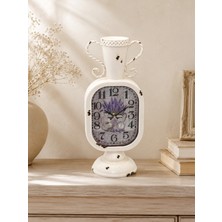 Time Gold Anfora Beyaz Dekoratif Masa Saati