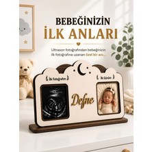 Lazerra Home Ilk Fotoğrafım Bebek Ultrason Doğum Anı Çerçevesi Kişiye Özel Ahşap Bebek Hatırası