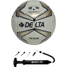 Delta Pro Master El Dikişli 5 Numara Dura-Strong Futbol Topu + Çok Fonksiyonlu Top Pompası Ikili Set