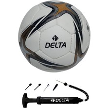 Delta Super League El Dikişli No 3 Dura-Strong Futbol Topu + Çok Fonksiyonlu Top Pompası Ikili Set