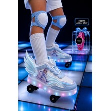 Muggo Wıngs Çocuk Kanat Detaylı Işıklı Patenli Tekerlekli Sneaker Spor Ayakkabı