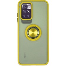 Marsilyan™- Xiaomi Redmi 10 2022 Kılıf Montreal Yüzüklü Silikon Kapak - Sarı