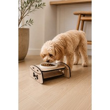 GOBYPET Ahşap Standlı Tekli Küçük-Orta Irk Köpek ve Kediler Için Mama Veya Su Kabı