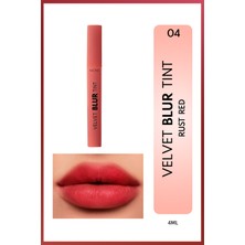Velvet Blur Tint Kadife Bitişli Nemlendirici Mat Ruj - 04 Rust Red - Pembe