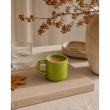 Beige & Stone Yeşil Seramik Fincan 175 ml Kahve Çay Espresso ve Türk Kahvesi Fincanı