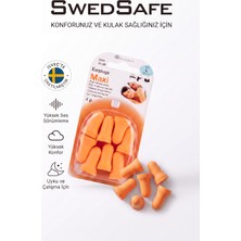 SwedSafe Maxi Kulak Tıkacı, 4 Çift, Yüksek Gürültü Azaltma, Ultra Yumuşak Köpük, Yüksek Konfor, Iş, Seyahat ve Uyku