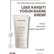 Vang Cilt Beyazlatıcı Krem, Leke ve Kararma Karşıtı, Aydınlatıcı & Cilt Tonu Eşitleyici, Arbutin + Niacinamid Destekli, Leke Karşıtı Krem 50 ml