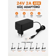 Bluesery 24V 2A Segway Ninebot Şarj Aleti Adaptörü Ninebot C2, C2 Pro, C8, C10, E2, E2 Plus Uyumlu Adaptör