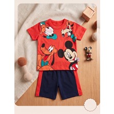 Neat Kids Çocuk Disney Mickey Donald Goofy Pluto Kısa Kollu Şortlu Alt Üst Takım