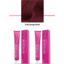 2 Li Set Premium 5.66 Şarap Kızılı - Kalıcı Krem Saç Boyası 2 x 50 G Tüp