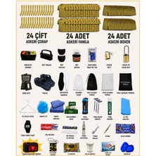 Comutan 24'lü Bedelli Askerlik Paketi Acemi Full Dolu Paket Asker Malzeme Seti