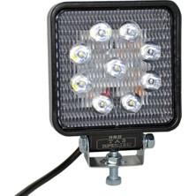 Tas 12-80V Çalışma Lambası Kare 9 LED 27W 106X106X35MM L1003