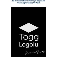 Balkan Ambalaj Suya Dayanıklı Yıkanır Togg Uyumlu Oto Paspas Kağıdı Siyah Gümüş Baskı Kağıt Paspas 50 Adet 35X50CM