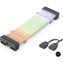 24 Pin Argb Anakart Güç Uzatma Kablosu Bükülebilir 2 mm 54 60 LED Siyah ND2801B