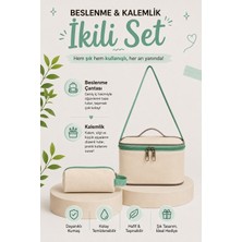 Visees Ilkokul 2'li Set Isı Yalıtımlı Termal Beslenme Çantası ve Kalemlik Seti