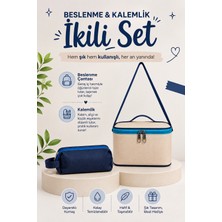 Visees Ilkokul 2'li Set Isı Yalıtımlı Termal Beslenme Çantası ve Kalemlik Seti