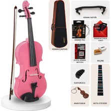 Midex HGA-44PINK-TYS 4/4 Kaliteli Pembe Keman Seti Tam Boy Profesyonel