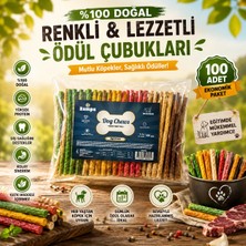 Zampa Köpek Ödül Maması Munchy Burgu Çubuk 100 Adet Renkli Köpek Çiğneme Kemiği Ödül Çubuğu