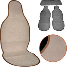 Nyf 56 Terletmez Minder Premium Pamuklu Bej 3 Lü Set (2 Ön Pilot + 1 Arka Oturma)