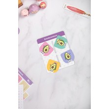 Dival Notebook Magnetli Kitap Defter Ayracı 4'lü Set - Avokado Serisi