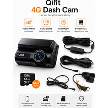 Qifit 4g Sım Kartlı 2k Araç Kamerası | Canlı Izleme + Park Modu + 64GB Hediye