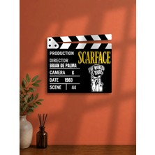 Gişe Arts Duvar Dekoru / Klaket Tablo (Siyah) - Scarface (Yaralı Yüz) Versiyon 4