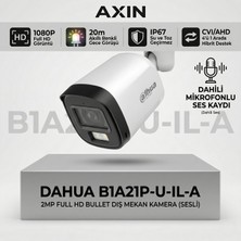 Dahua HAC-B1A21P-U-IL-A 2 Mp 3.6mm Lens Akıllı Çift Işıklı 35HDCVI Bullet Kamera( 30M Ir ) - Sesli