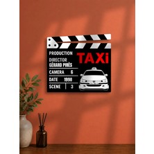 Gişe Arts Duvar Dekoru / Klaket Tablo (Siyah) - Taksi (Taxi)