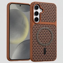 Coverzone Poco X8 Pro Max ile Uyumlu Karbon Kaplama Telefon Kılıfı Magsafe ile Uyumlu 2mm Yükseltilmiş Kamera Korumalı Kadife Iç Yüzeyli Darbe Emici Premium New Volten Koruyucu Kılıf Kahverengi
