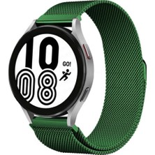 Marsilyan™- Samsung Galaxy Watch 4 Metal Mıknatıslı Kordon - Haki Yeşil