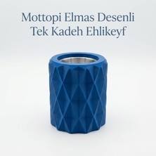 Mottopi Ehlikeyf Mavi Elmas Desenli,1 Kadeh Yuvalı,Metal İç Hazneli,Termojelli Soğutucu
