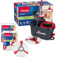 Vileda Turbo 2in1 Pedallı Temizlik Seti + 2 Paket Mikrofiber 2in1 Yedek Paspas