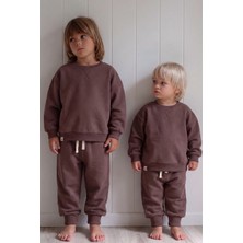 Cigit Basic Karyoka Detaylı Sweatshirt Takım Mürdüm