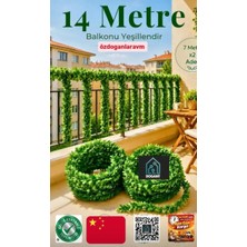Dogant 14 Metre Yapay Sarmaşık Çiçek Balkon Çiti Küpeşte Korkuluk Süsü Dekoratif Yapraklı Tel Boru Gizleme