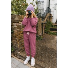 Cigit Basic Karyoka Detaylı Sweatshirt Takım Leylak